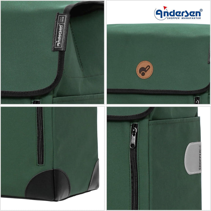 ANDERSEN Einkaufstrolley - Scala Shopper Plus Weda grün 36 L Handwagen, langlebig, Tasche abnehmbar,