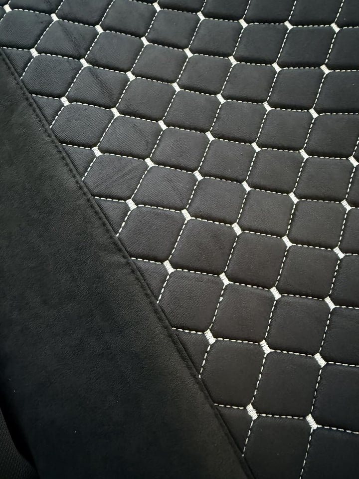 Generisch LKW Sitzbezüge für Mercedes Actros MP4 MP5 Alcantara - Karo mit weissen Nähten - Kunstlede