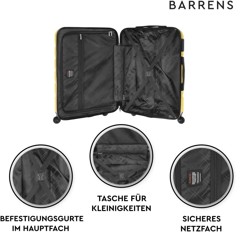 BARRENS Mittel Koffer | Aufgabegepäck | 67x46x26 cm | 63 L | Hochschlagfestes ABS-Material | Chiffri