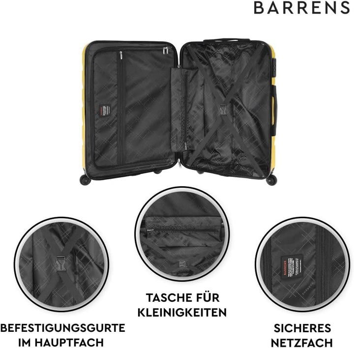 BARRENS Mittel Koffer | Aufgabegepäck | 67x46x26 cm | 63 L | Hochschlagfestes ABS-Material | Chiffri