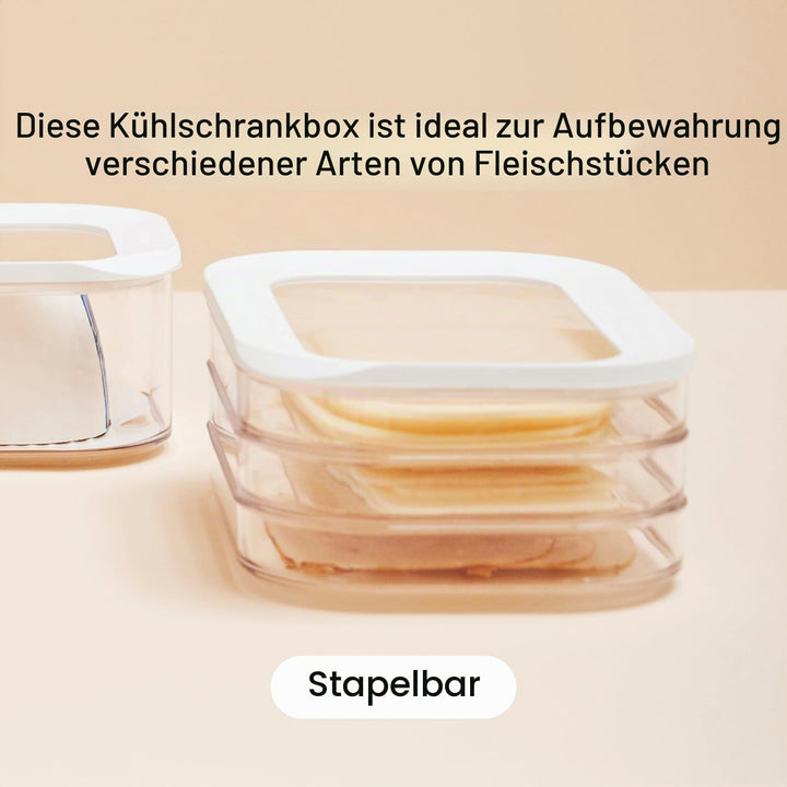 Mepal - Vorratsbehälter Wurstwaren Modula 3-lagig - Kühlschrank - Vorratsbox mit Deckel - Geeignet z