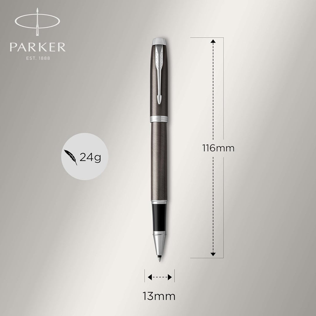 Parker IM Tintenroller , Dark Espresso , feine Spitze , Schwarz , Geschenkbox Tintenroller Dark Espr
