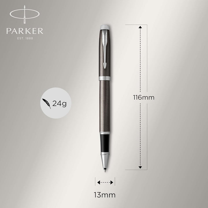 Parker IM Tintenroller , Dark Espresso , feine Spitze , Schwarz , Geschenkbox Tintenroller Dark Espr