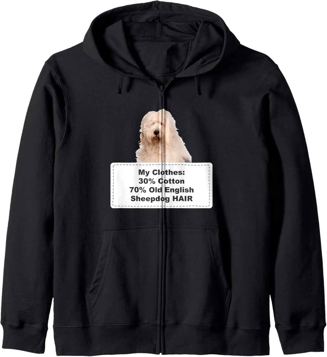 Funny Shedding Dog Old English Sheepdog Kapuzenjacke