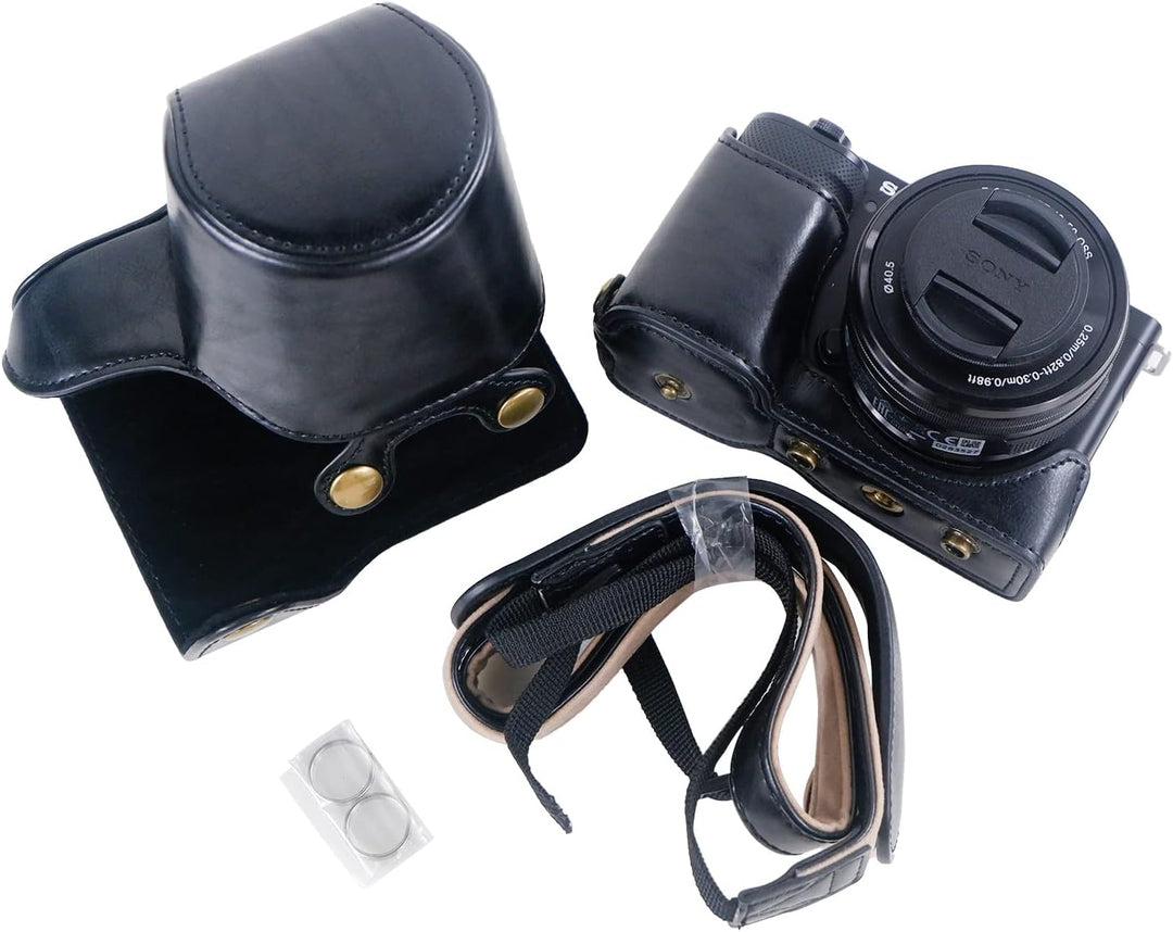 Rieibi ZVE10 Hülle - Qualität PU Leder Hülle für Sony ZV-E10 spiegellose Digitalkamera - Griff Schut