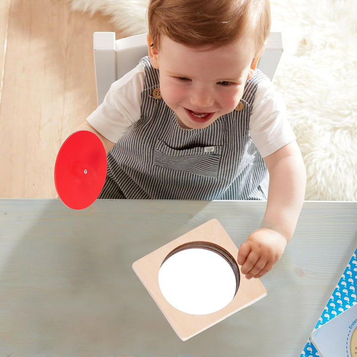 Montessori Baby Spiegel Spielzeug,Montessori Spiegel Peekaboo Knopf Puzzle-Jumbo Knopf Baby Puzzles
