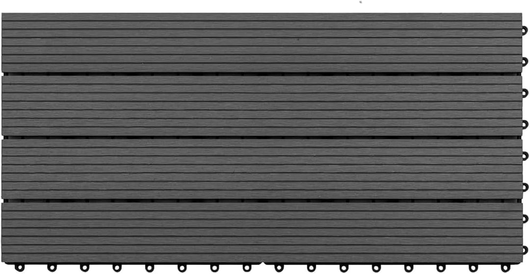 Festnight WPC Terrassendielen Terrassenplatten 60x30 cm 6er Spar Set für 1.08m² Schwarz für Garten B