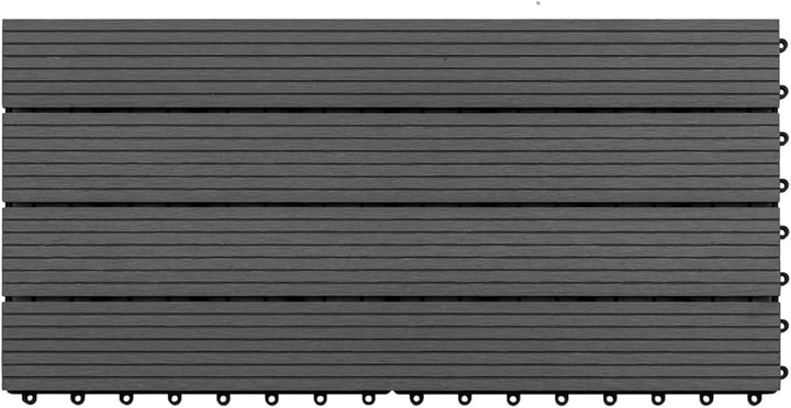 Festnight WPC Terrassendielen Terrassenplatten 60x30 cm 6er Spar Set für 1.08m² Schwarz für Garten B