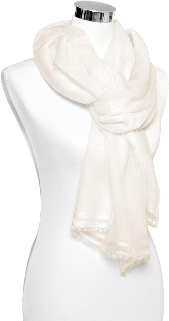 Bovari Pashmina Kaschmir Schal Damen - 70% Kaschmir 30% Seide - extra leicht/dünn - Sommerschal - 20