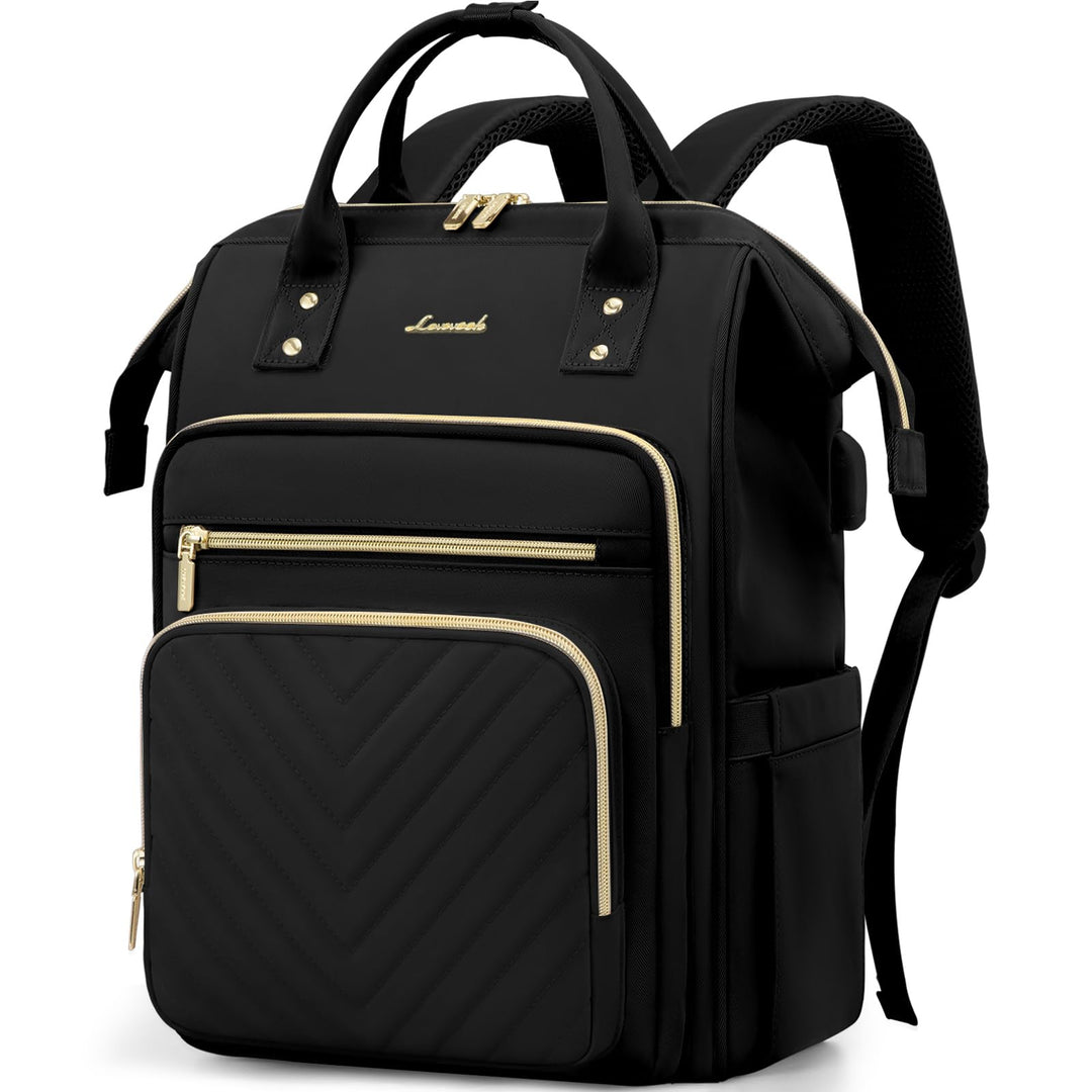 LOVEVOOK Rucksack Damen Gross, 17,3 Zoll Laptop Schulrucksack Mädchen Wasserdicht, Elegant Arbeitsta