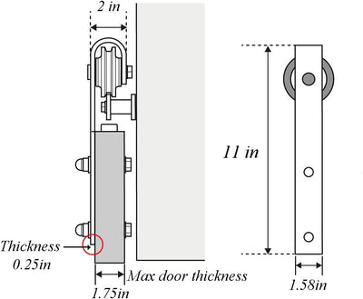 LWZH 10.5FT/320 cm Schiebetürbeschlag Set Barn Door Hardware Kit Laufschienen für Schiebetür Hängesc