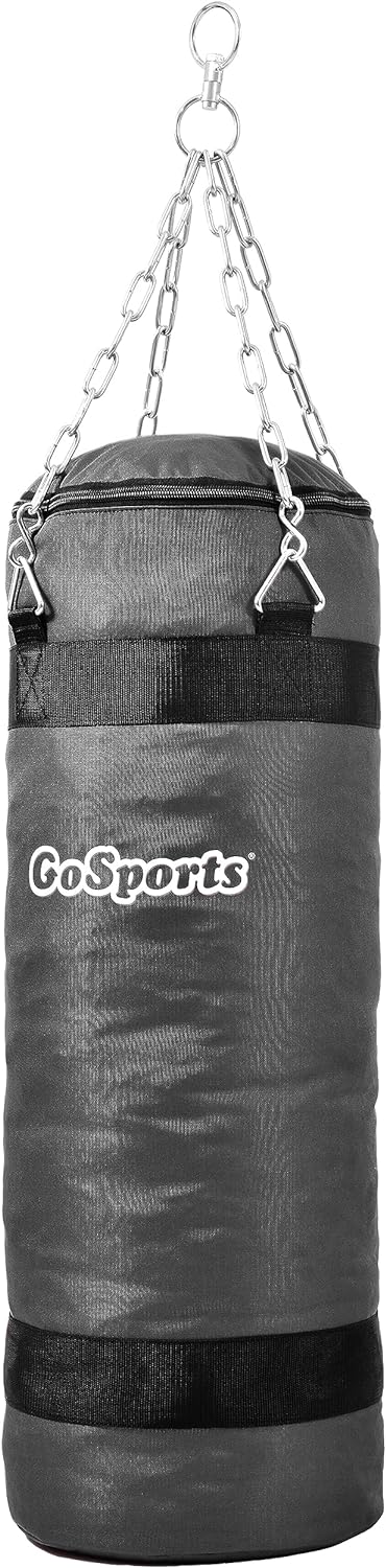 GoSports Unisex-Erwachsene MA-PUNCHBAG-01-GRAY Befüllbarer Boxsack Trainingshilfe-ideal für Boxen, M