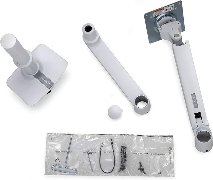 ERGOTRON 45-537-216 LX LCD Arm für Tischmontage weiss 1 Monitor LX Arm hohe Säule Weiss, 1 Monitor L