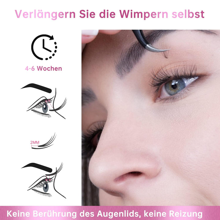 Beauty7 DIY wimpernverlängerung Wimpern Set Selbstanwendung Semipermanenter Wimpern Extensions Set 1