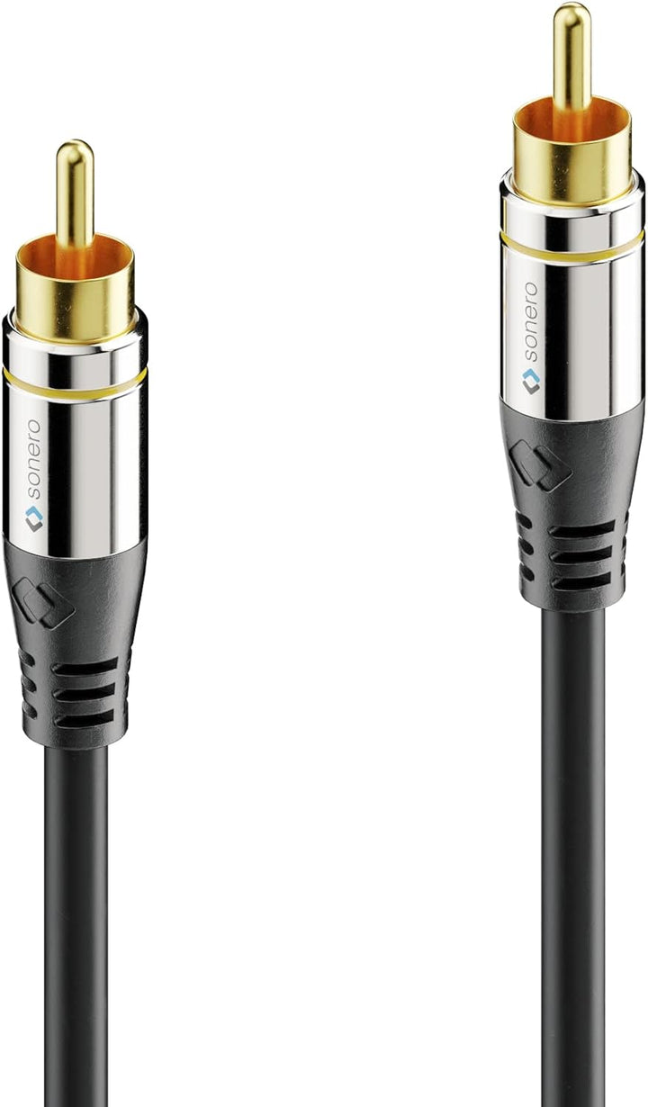 Sonero Premium 5,00m Cinch Kabel, 1x Cinch Stecker auf 1x Cinch Stecker, Subwoofer, Verstärker, Beam