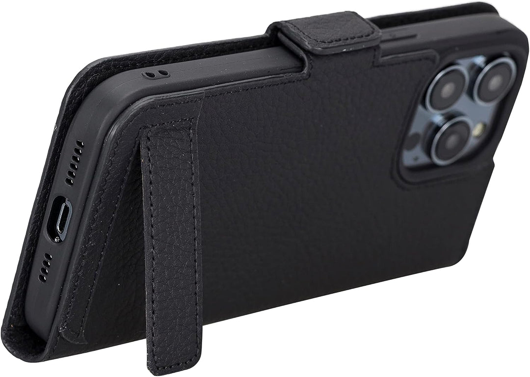 Solo Pelle aufklappbare Lederhülle kompatibel für iPhone 14 Pro Max in 6.7 Zoll inkl. 1 Kartenfach f