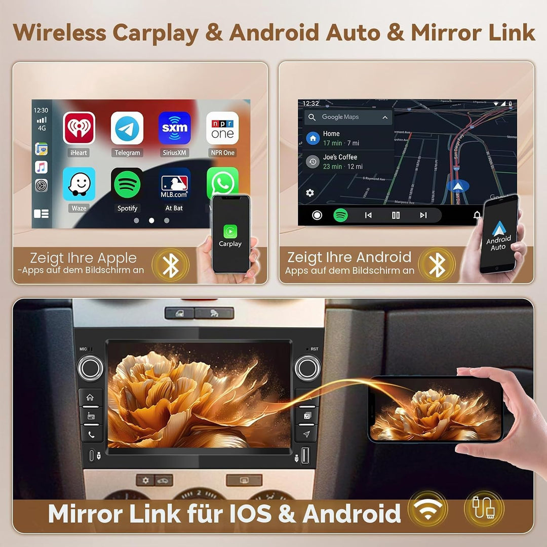 Hikity Android 15 4+128G Autoradio für Opel Corsa Astra Antara Meriva Combo Signum Zafira mit 7'' In