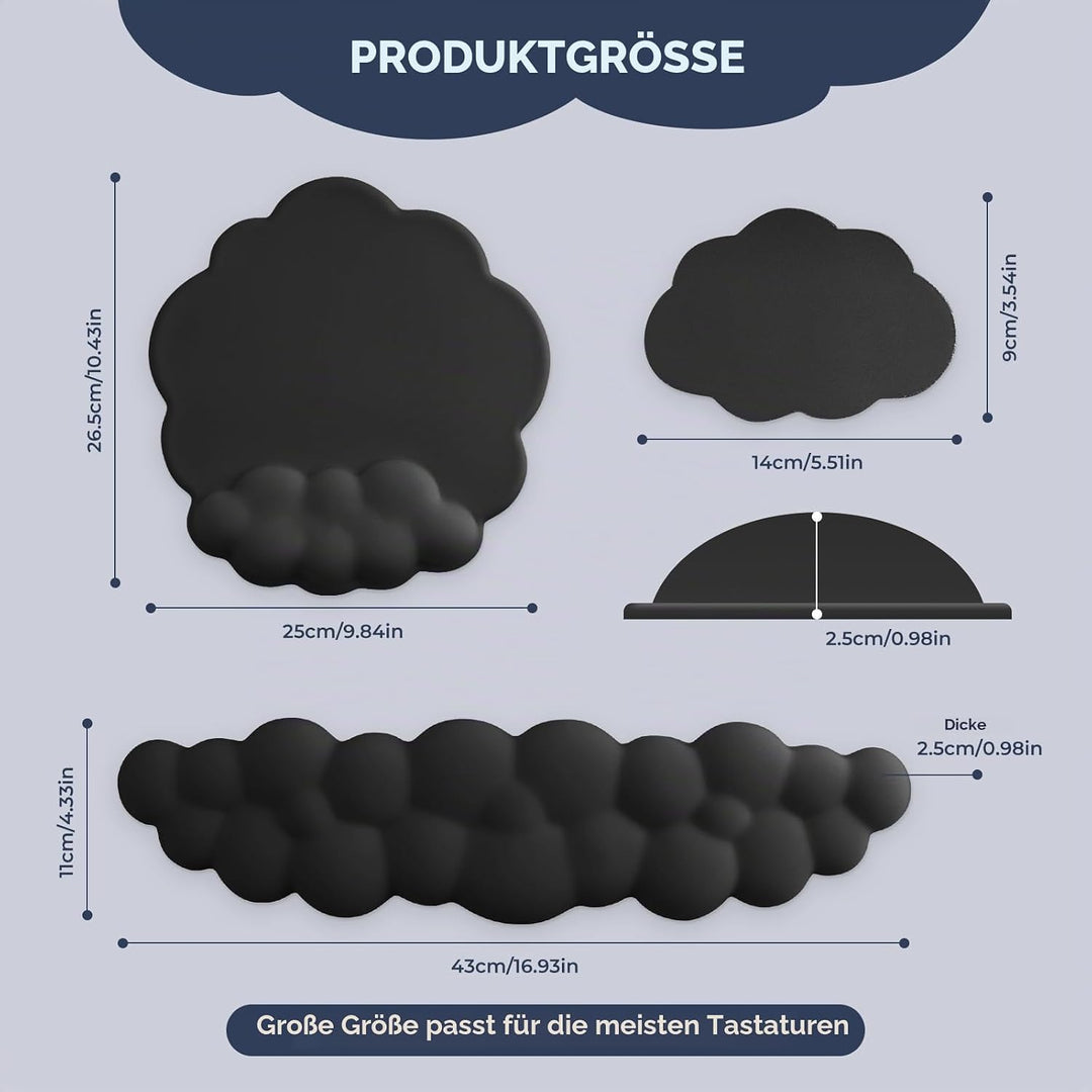 Wolke Handballenauflage Tastatur, Ergonomische Wolke Tastatur Handgelenkstütze mit PU Leder Memory S