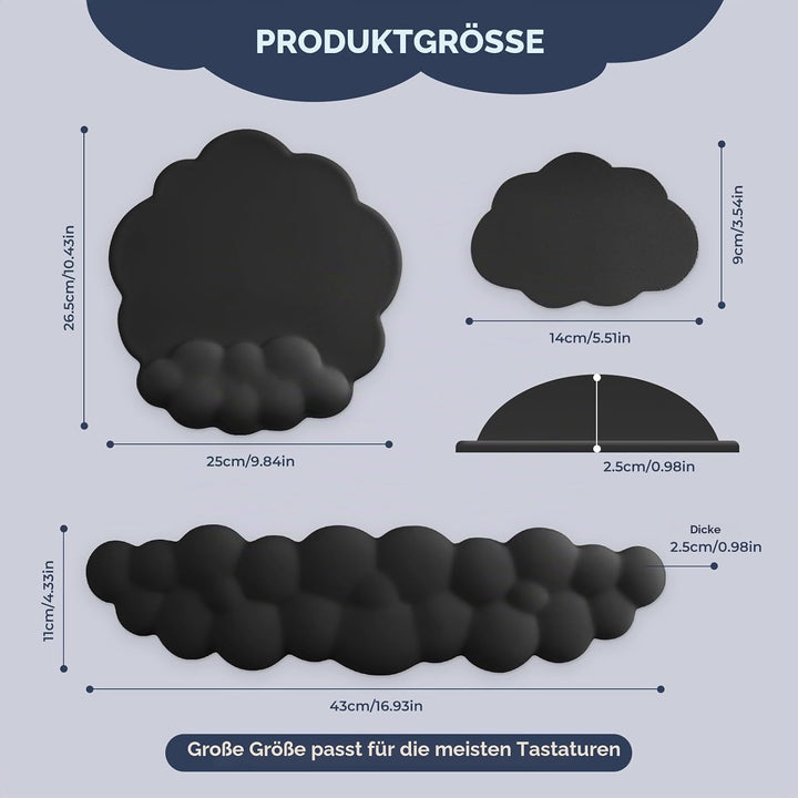 Wolke Handballenauflage Tastatur, Ergonomische Wolke Tastatur Handgelenkstütze mit PU Leder Memory S