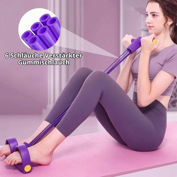 Bauchtrainer, Multifunktionales Spannseil mit Rückentrainer und Fitnessbänder, Sit-Up Trainingsgerät