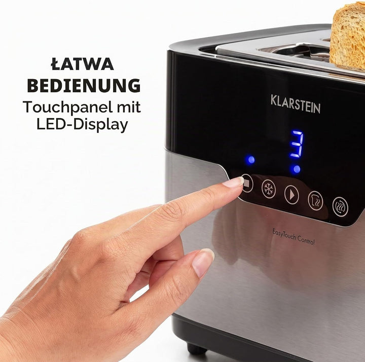 Klarstein Arabica Toaster - 920W, Touch-Bedienfeld, LED-Display, Auftau, Aufwärm- und Abbruchfunktio