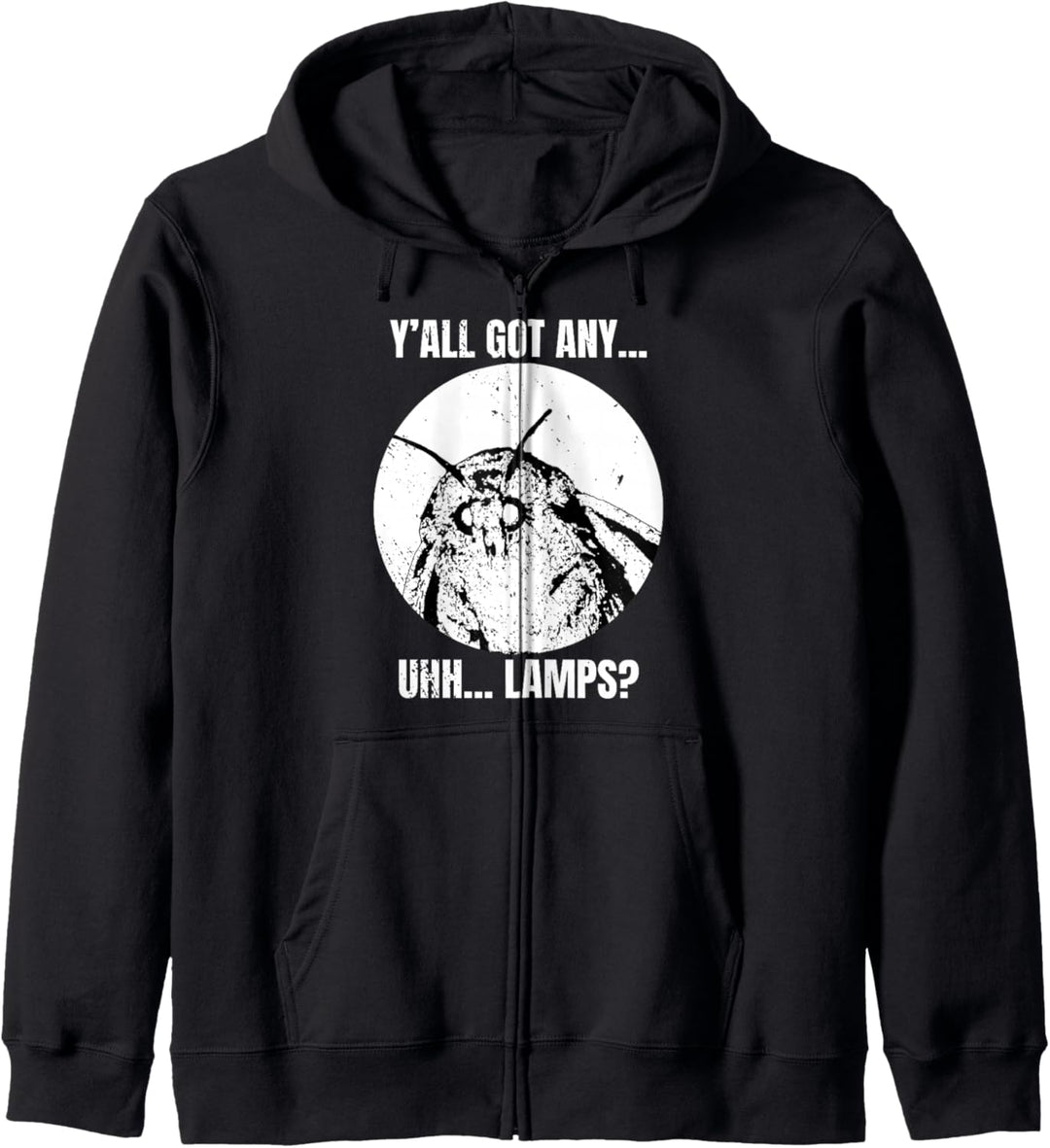 Lustiges Meme von Y'all Got Any Lamps, Motten, Vintage-Stil Kapuzenjacke