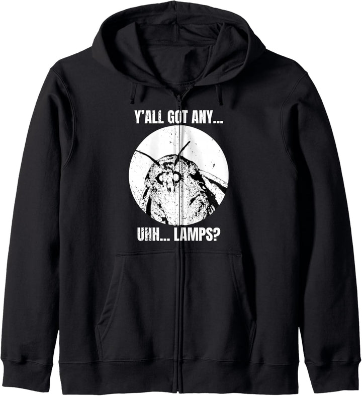 Lustiges Meme von Y'all Got Any Lamps, Motten, Vintage-Stil Kapuzenjacke