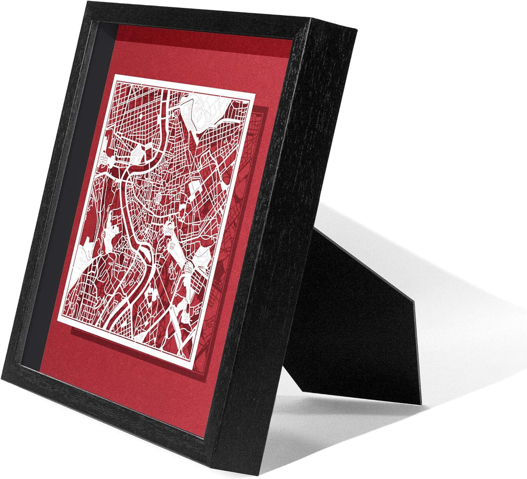 O3 DESIGN STUDIO - Marco de Papel para mapas, 22,8 x 22,8 cm, en Caja de Regalo, Fondo, autocambiant