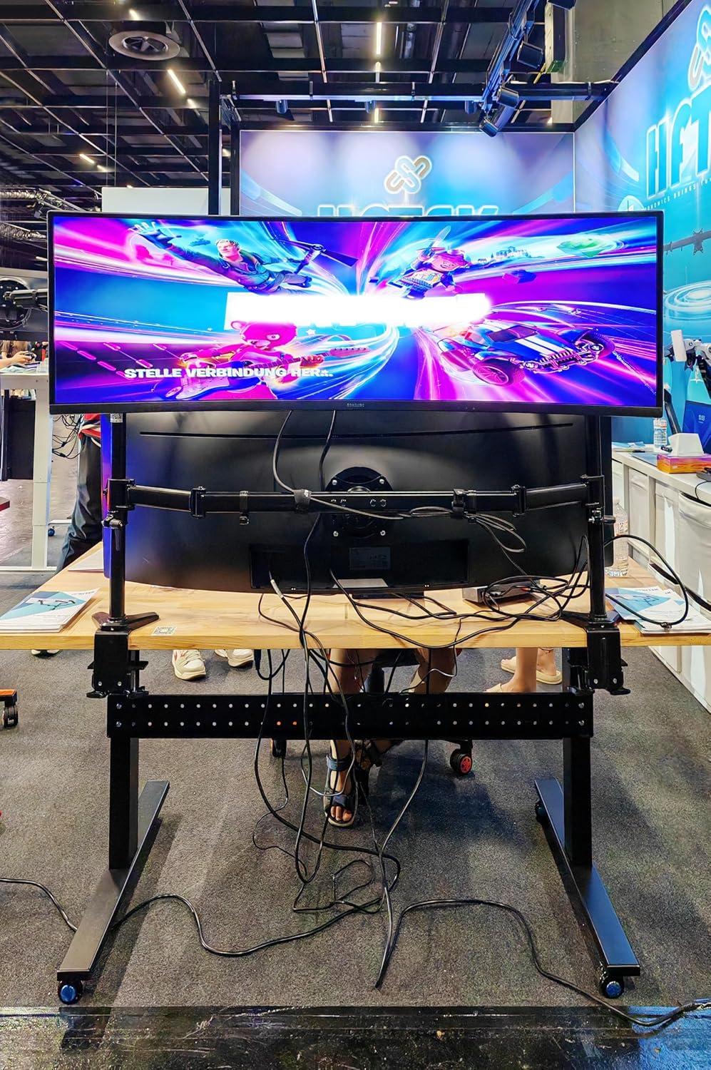HFTEK - Monitor Tischhalterung für grosse Bildschirme bis 20kg pro Monitor bis 49 Zoll Bildschirme C