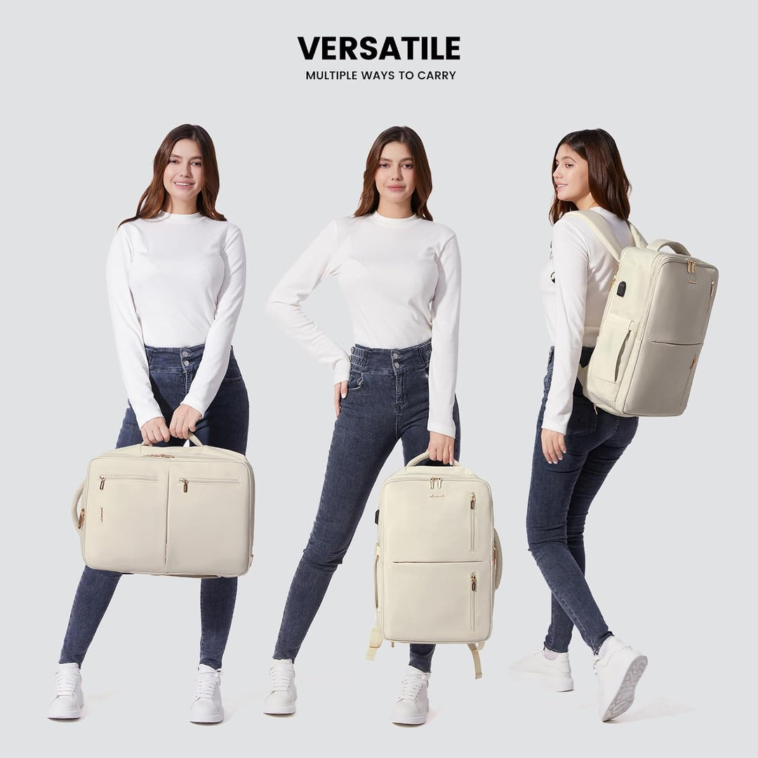 LOVEVOOK Handgepäck Rucksack Flugzeug, Reiserucksack Damen Herren, Travel Backpack mit Schuhfach, Er