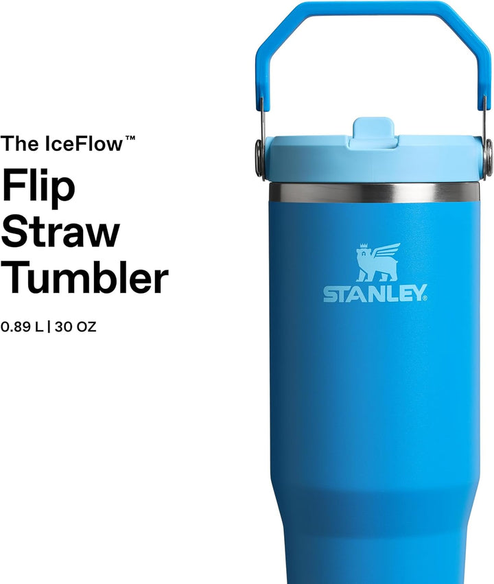 Stanley IceFlow Flip Straw Trinkflasche mit Strohhalm 0.89L - Thermosflasche Hält 12+ Stunden Kalt -