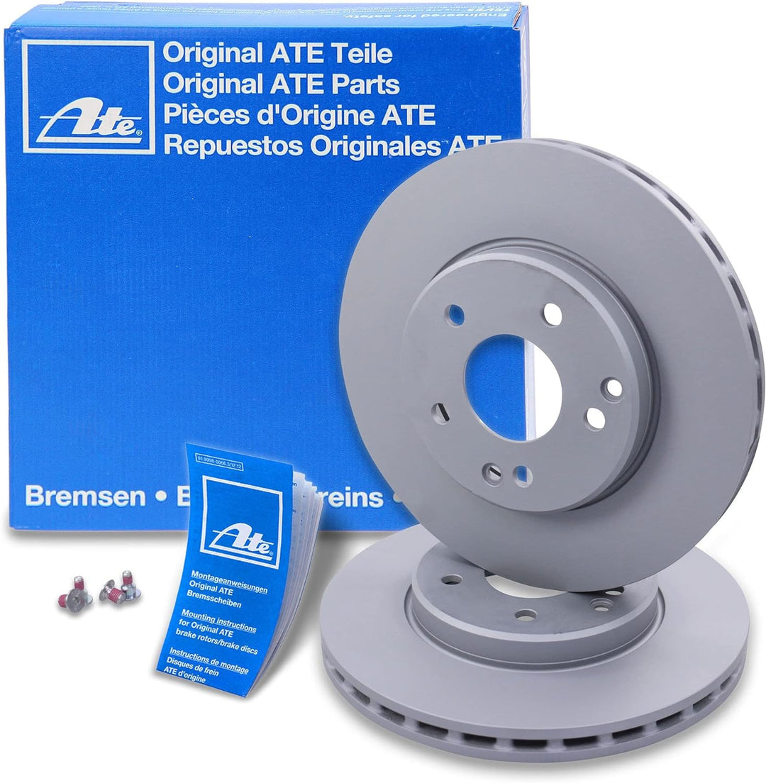 ATE Bremsenset Vorderachse inkl. Bremsscheiben Ø 288 mm Belüftet und Bremsbeläge + Verschleisskontak