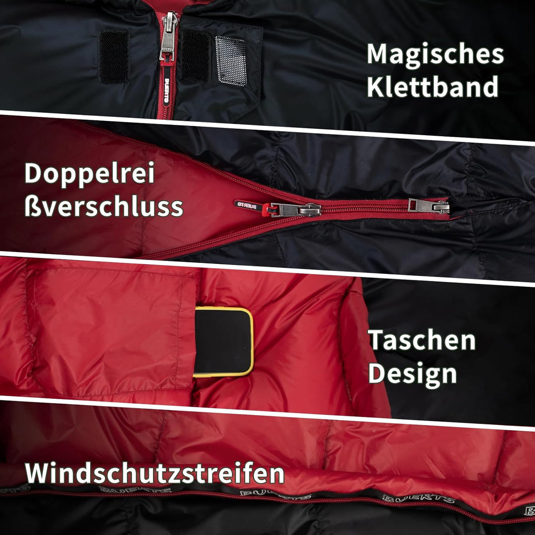 Daunenschlafsack Ultraleicht mit kleinem Packmass(620FP/RDS)-Sommerschlafsack für Camping,Trekking,B