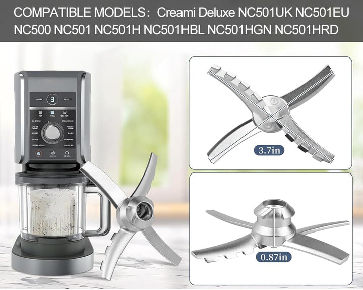 Ersatzklinge Kompatibel mit Ninja CREAMi Deluxe NC501EU NC502EU Eismaschine, Paddel Klinge Ersatztei
