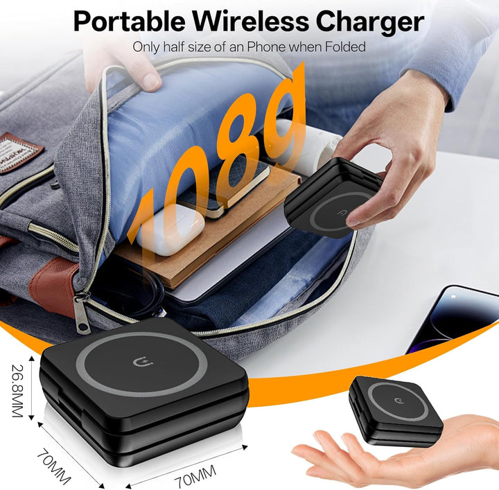 3 in 1 Faltbare Kabellose Ladestation, Induktive Ladestation für Apple Watch und Phone, Wireless Cha