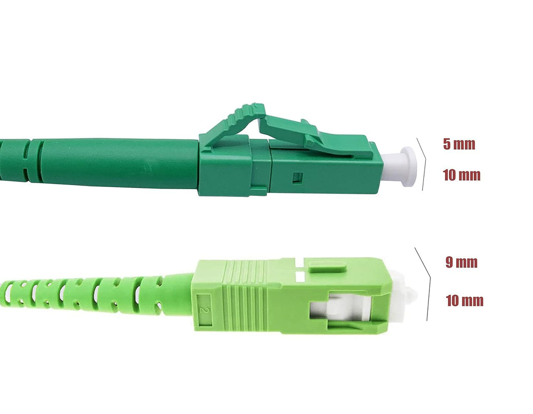 Elfcam® - 40m Glasfaserkabel SC/APC auf LC/APC Simplex Singlemode 9/125 µm LSZH, LWL Patchkabel für