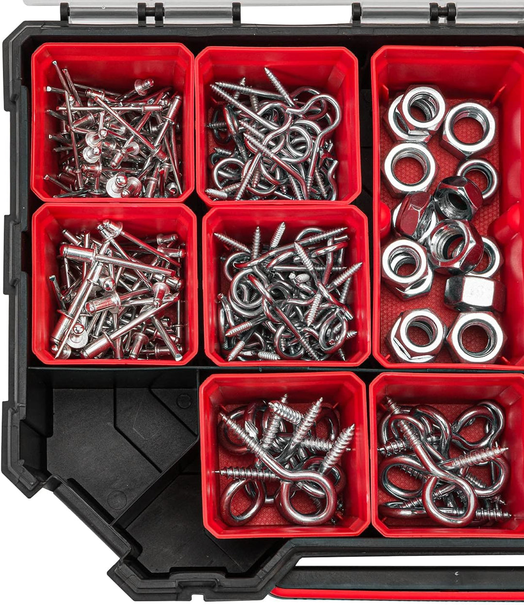 6x Sortimentskasten Kleinteilemagazin mit Transparent Deckel Sortierkasten Sortierkoffer Werkzeugbox