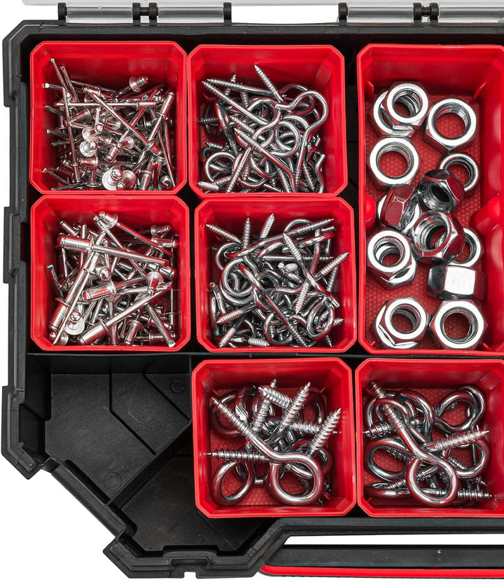6x Sortimentskasten Kleinteilemagazin mit Transparent Deckel Sortierkasten Sortierkoffer Werkzeugbox
