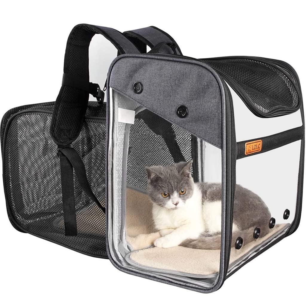 Transporttasche Rucksack Haustiere Hunde Katzen 10kg, Erweiterbare Grosse Tragbare Katzenrucksack Hu