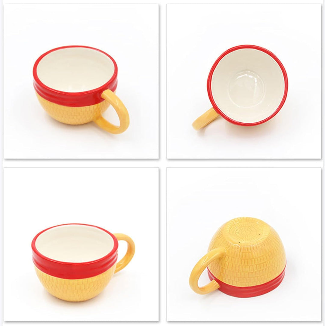 Roffatide Anime One Piece Kaffeetassen Monkey D. Luffy Strohhut Keramik Kaffee Tee Milch Tasse Büro