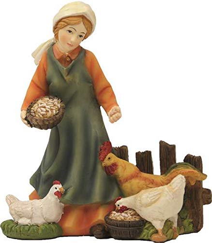 Dekop Magd mit Hühnern, geeignet für 10cm Krippenfiguren (44635099003)