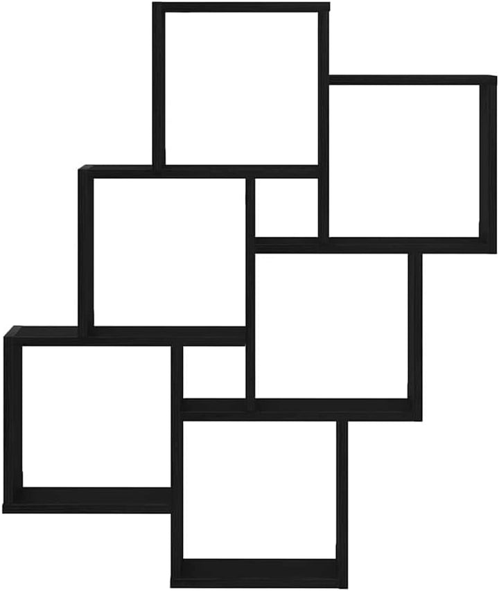 vidaXL Wandregal Schwarz Eichen-Optik 78 x 15 x 93 cm Holzwerkstoff, Wohnzimmer, moderner rechteckig