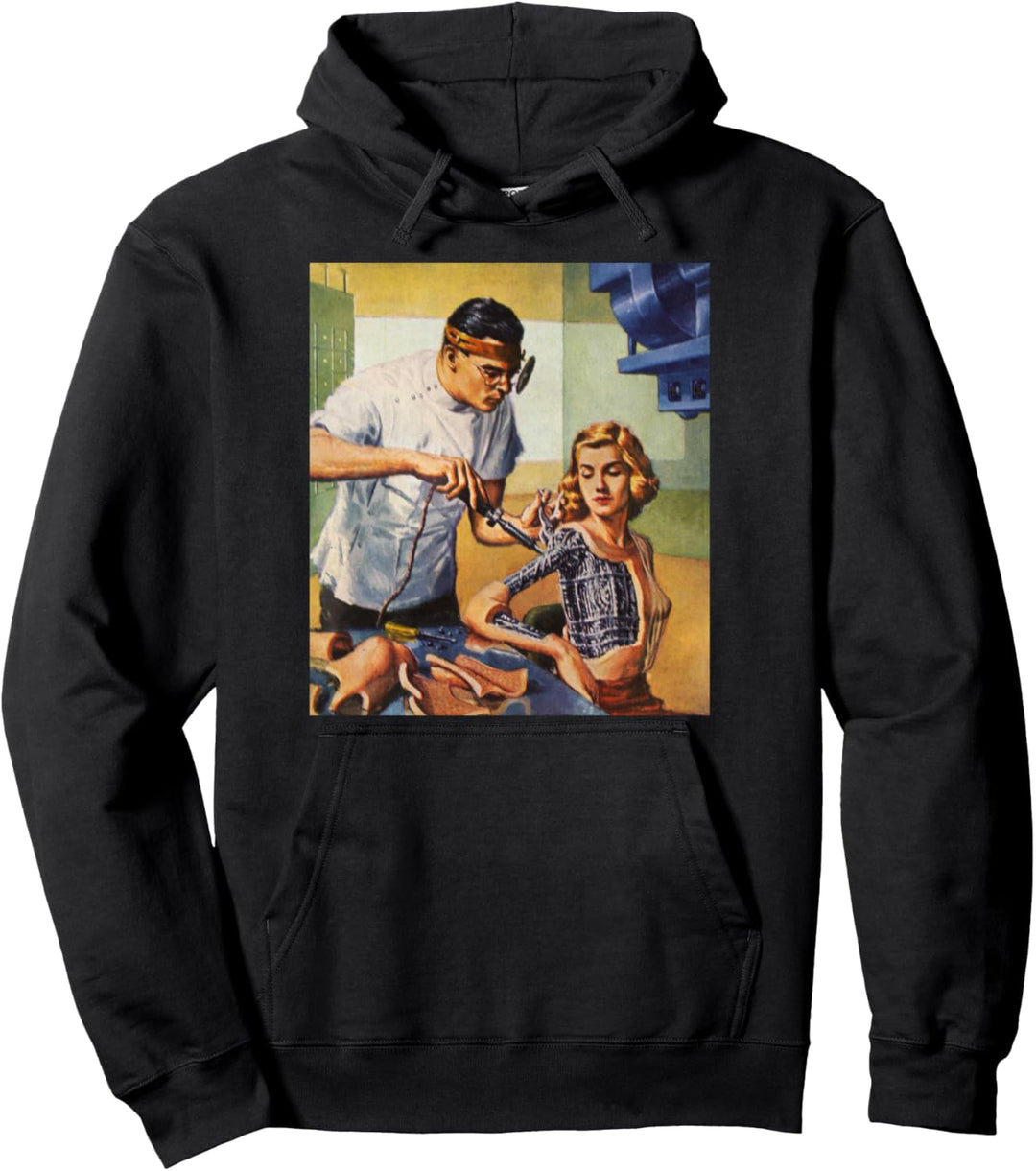 Retro Science Fiction Sci Fi T-Shirt Kunst-Roboter Bionic Pullover Hoodie