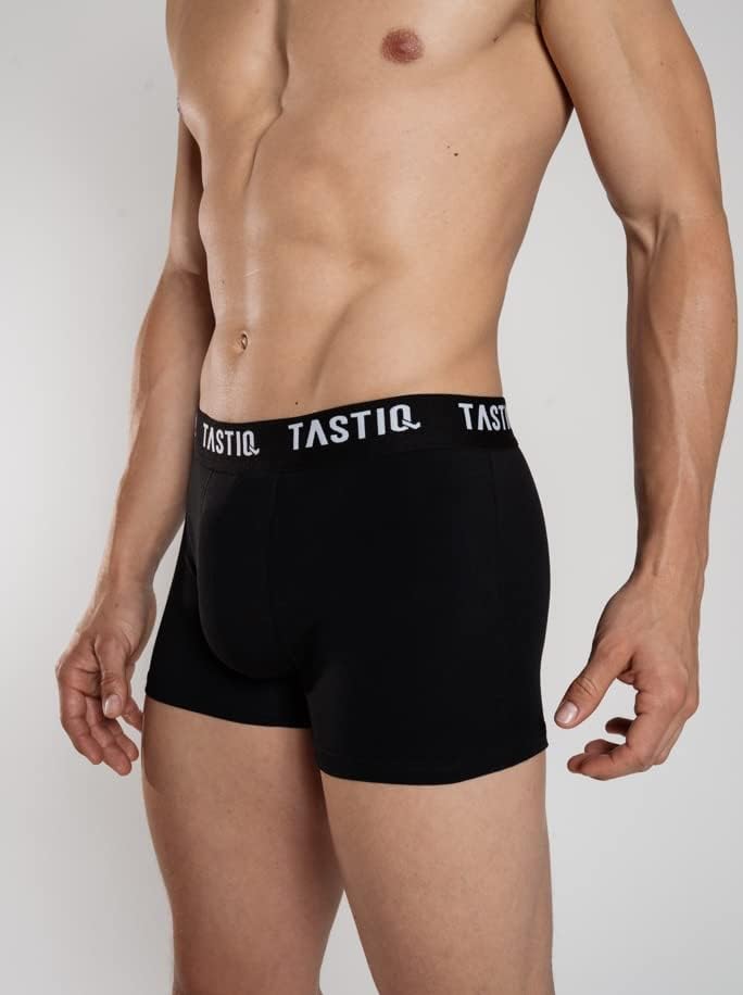 TASTIQ | Herren Boxershorts 5er Pack | Boxer Briefs aus Baumwolle All Black - Grösse M