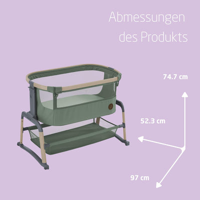 Maxi-Cosi Iora Air Beistellbett Baby, Co-Sleeper mit Allround-Netzgewebe, 0–6 Monate (9 kg), Schauke