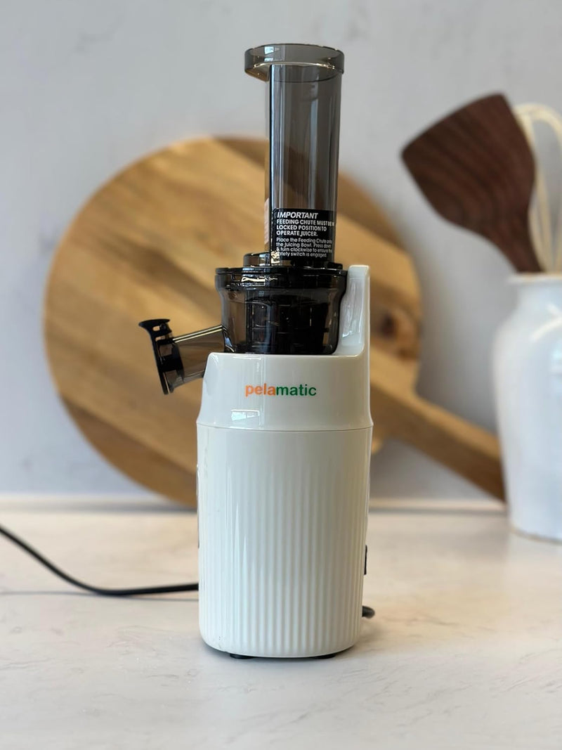 Zuminstant Kompakter elektrischer Saftpresse (Slow Juicer): Kaltgepresst, nährstoffreich, schäumungs