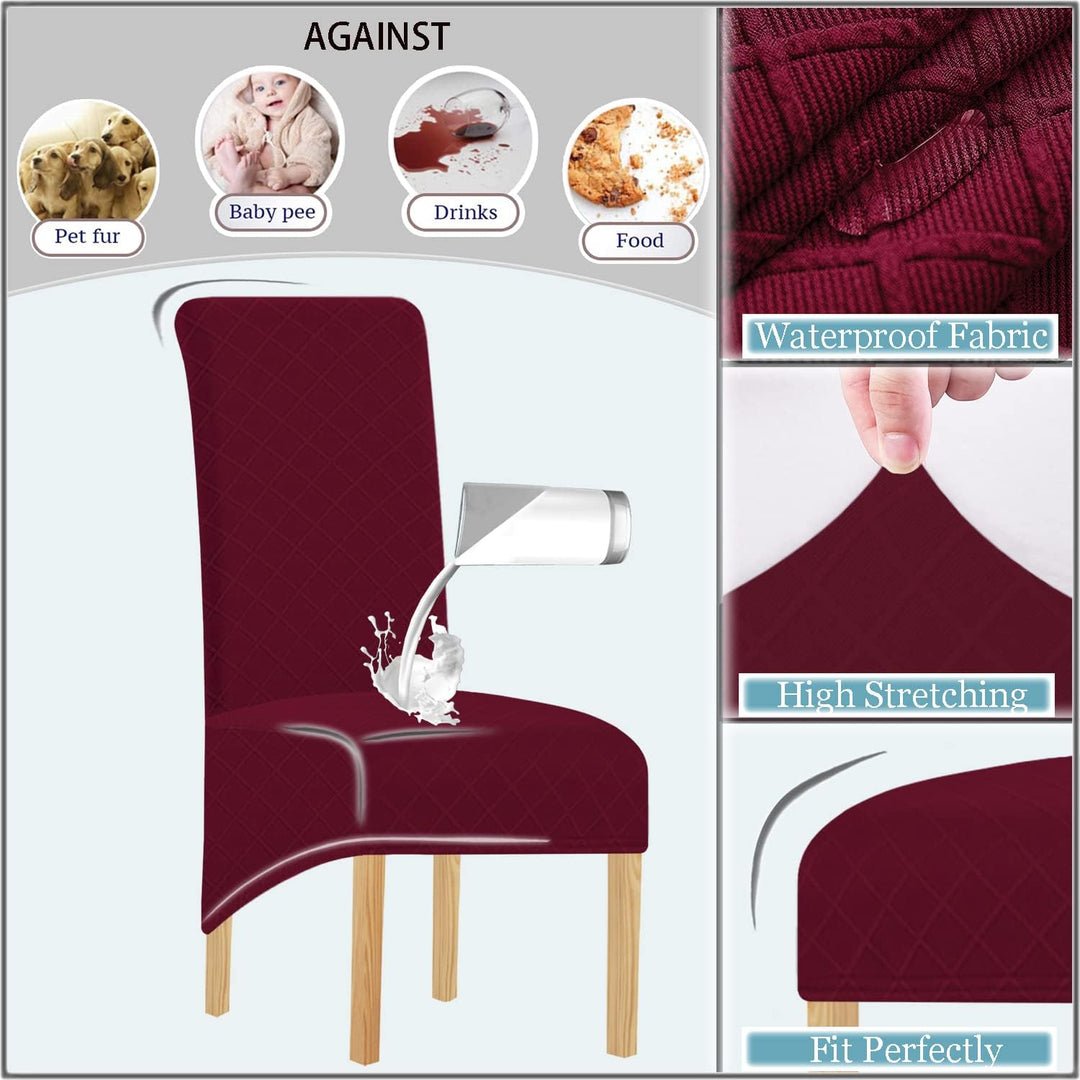 SHENGYIJING 1/2/4/6 PCS Diamond Lattice FStretch wasserdichte XL Stuhlhussen für Esszimmer, Spandex