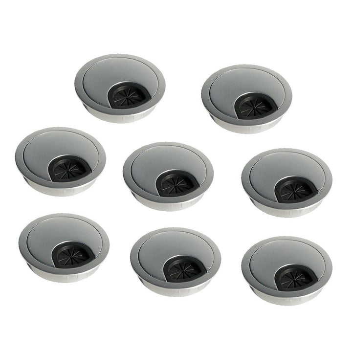 Emuca Kabeldurchführung aus Zamak fur Einbau im Tisch, Durchmesser 60mm, Chrom Matt, 8 Stück Verchro