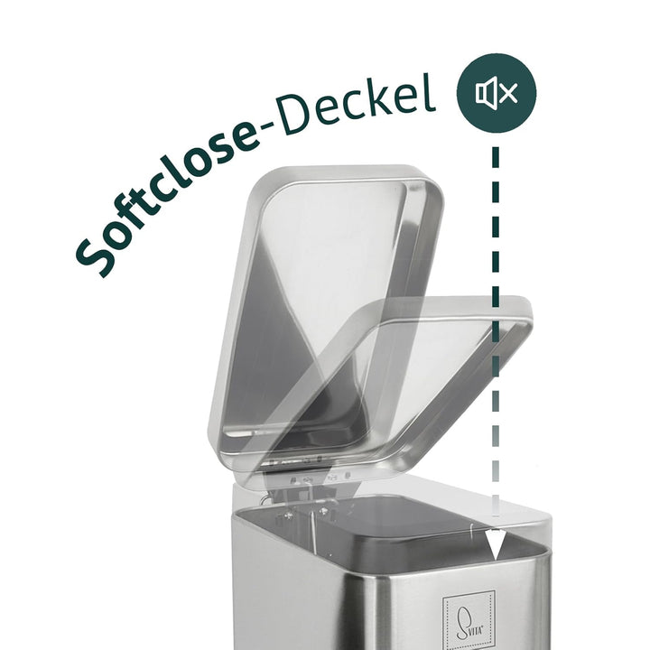 SVITA STM10 Mülleimer Treteimer Tretmülleimer Abfalleimer 10l inkl. Inneneimer Softclose-Deckel Fuss