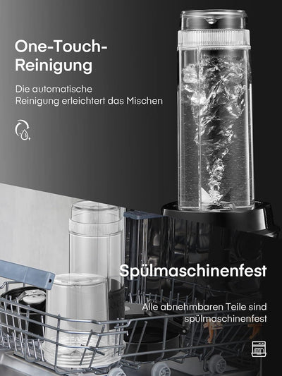 HOUSNAT Smoothie Maker To Go, 500W Standmixer Mixer Kaffeemühle 280ml, Blender Elektrisch mit 2 Trit
